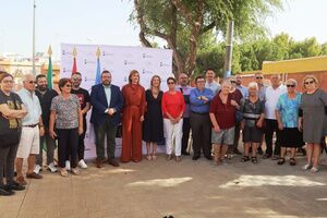 Los clubes Ciudad de Alcalá CF y Atlético Oromana CF participan en el acto de colocación de la primera piedra del nuevo Centro Cívico Distrito Sur