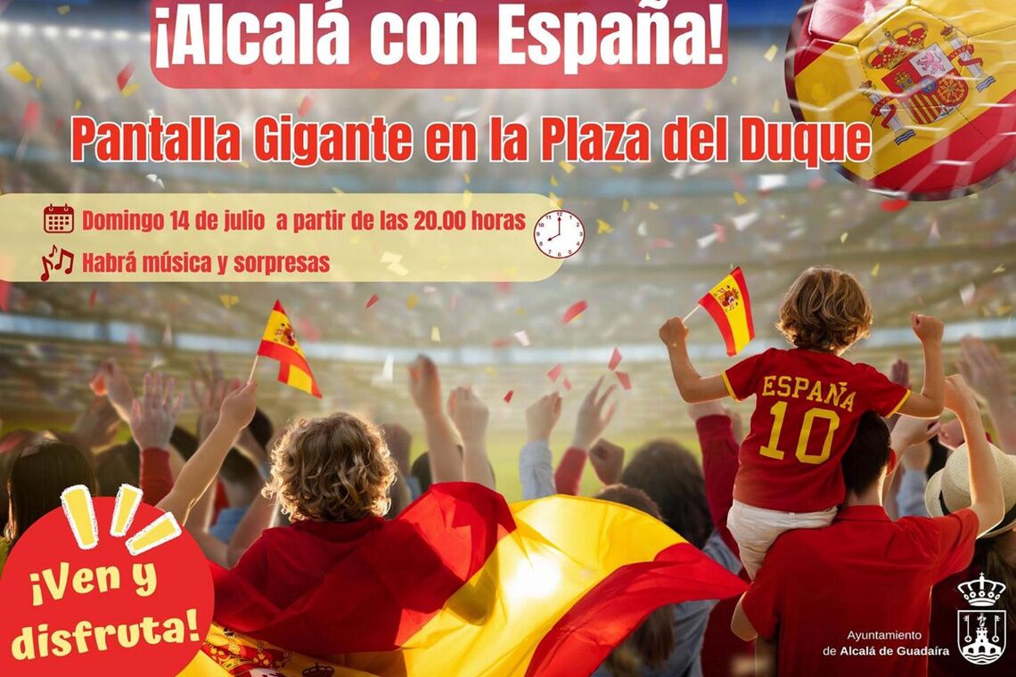 Pantalla gigante en Alcalá de Guadaíra  para la final de la Eurocopa: ¿dónde ver el España - Inglaterra?