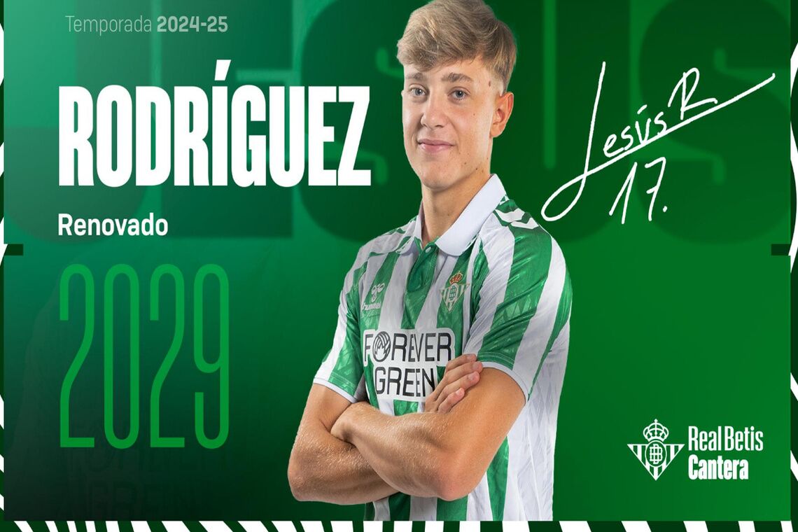 Jesús Rodríguez renueva con el Real Betis hasta 2029